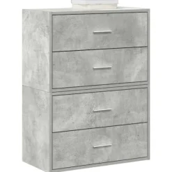 vidaXL Byråer>Skåp med 2 lådor 2 st betonggrå 60x31x40 cm konstruerat trä