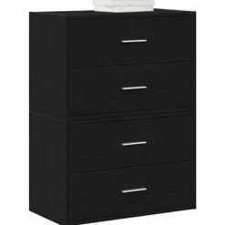 vidaXL Byråer>Skåp med 2 lådor 2 st svart ek 60x31x40 cm konstruerat trä