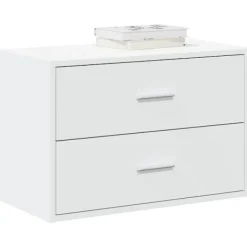 vidaXL Byråer>Skåp med 2 lådor vit 60x31x40 cm konstruerat trä