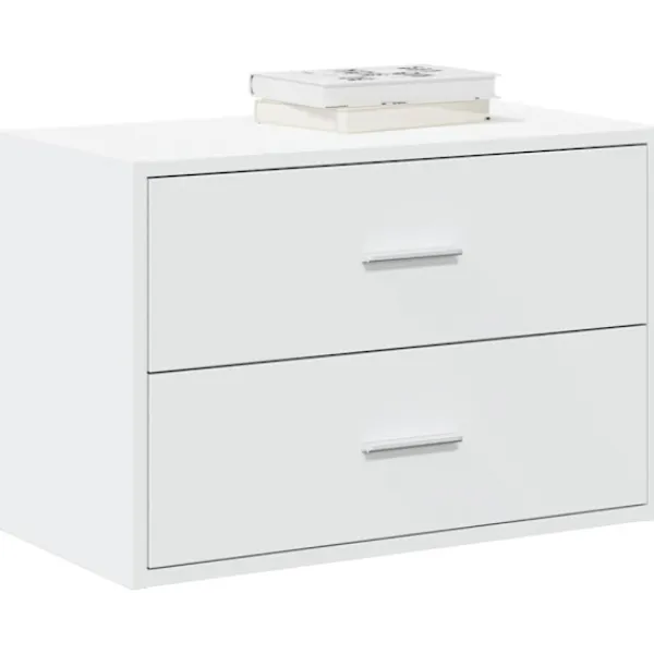 vidaXL Byråer>Skåp med 2 lådor vit 60x31x40 cm konstruerat trä