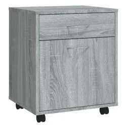 vidaXL Kontorsmöbler>Skåp med hjul grå sonoma 45x38x54 cm konstruerat trä