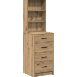 vidaXL Sminkbord>Skåp med låda artisan ek 40 x 41 x 135 cm Konstruerat trä