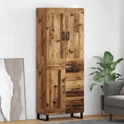 vidaXL Skåp>Skåp med låda Gammalt trä 69,5 x 34 x 180 cm Konstruerat trä