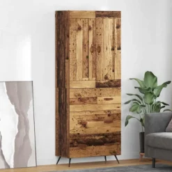 vidaXL Skåp>Skåp med låda Gammalt trä 69,5 x 34 x 180 cm Konstruerat trä