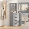 vidaXL Sminkbord>Skåp med låda Grå sonoma 40 x 41 x 135 cm Konstruerat trä