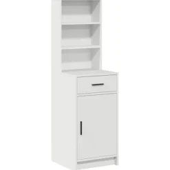 vidaXL Sminkbord>Skåp med låda Vit 40 x 40,5 x 135 cm Konstruerat trä