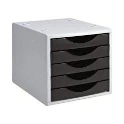 Kontorsmöbler>Skåp med lådor - Archivo 2000 - Serie 4000 - 5 lådor - A4 - Svart svart