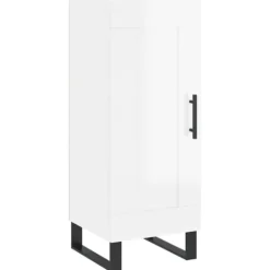 vidaXL Skåp>Skåp vit högglans 34,5x34x90 cm konstruerat trä