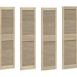 vidaXL Skåp>Skåpdörr 4 pcs Naturfärg 140.5 x 2 x 59.5 cm Massiv furu