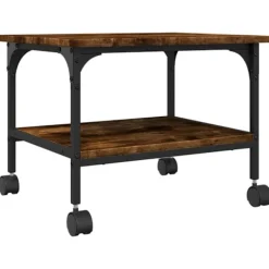 vidaXL Kontorsmöbler>Skrivarställ 2 hyllor rökfärgad ek 50x40x38 cm konstruerat trä