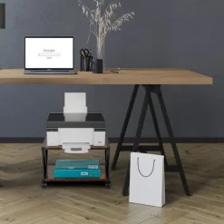 Northix Kontorsmöbler>Skrivarställ med hjul, två hyllor, mobilt