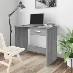 vidaXL Kontorsmöbler>Skrivbord grå sonoma 100x50x76 cm konstruerat trä