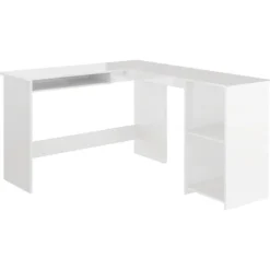 vidaXL Kontorsmöbler>Skrivbord L-format vit högglans 120x140x75 cm konstruerat trä