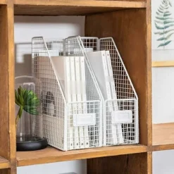 Kontorsmöbler>Skrivbordsförvaring i smidesjärn, skrivbordsförvaringsställ, skrivbordsförvaringslåda, bokhylla, kontor, hem (vit)