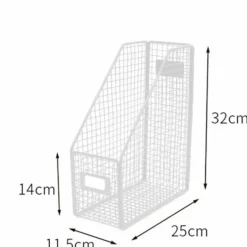 Kontorsmöbler>Skrivbordsförvaring i smidesjärn, skrivbordsförvaringsställ, skrivbordsförvaringslåda, bokhylla, kontor, hem (vit)
