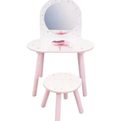 FUN HOUSE Sminkbord>Sminkbord med pall - Ballerinadansös - - H.48 X L.60 X D.40 / H.27 X L.28 X D.28 cm