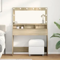 vidaXL Sminkbord>Smyckebord Sonoma-ek 100 x 41 x 135 cm Konstruerat trä
