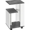 Northio Sängar>Sängbord Sidobord Med Hjul Soffbord Soffbord I Modern Design Soffbord Med 3 Hyllplan För Sovrum Vardagsrum Grå Vit
