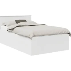 vidaXL Sängar>Sängram med huvudgavel Vit 120 x 190 cm Konstruerat trä