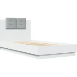 vidaXL Sängar>Sängram med huvudgavel vit 75x190 cm konstruerad trä