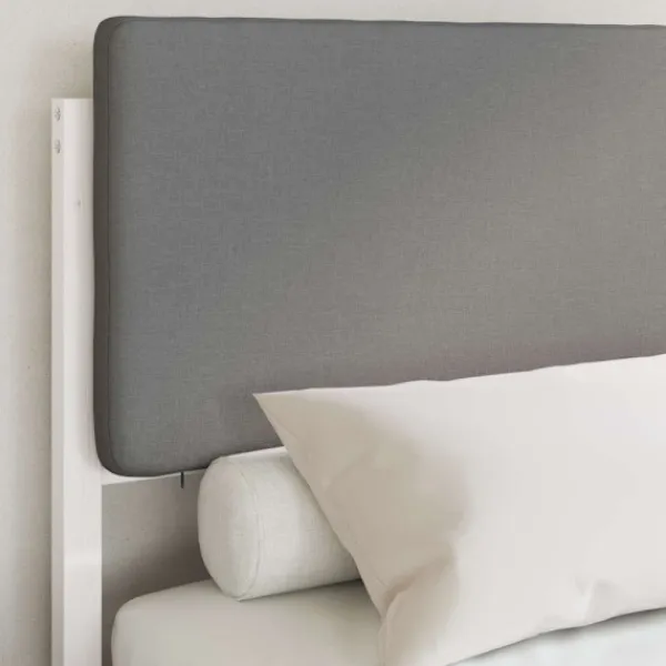 vidaXL Sängar>Sängram med Klädd Huvudgavel Ljusgrå 180 x 200 cm Massiv furu