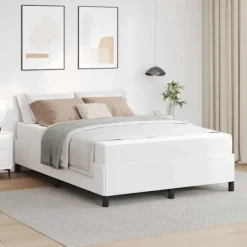 vidaXL Sängar>Sängram med madrass Vit 140 x 190 cm tyg