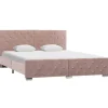 vidaXL Sängar>Sängram rosa sammet 160x200 cm