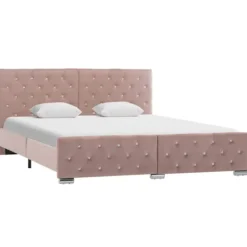 vidaXL Sängar>Sängram rosa sammet 160x200 cm