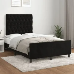vidaXL Sängar>Sängram utan madrass svart 120x200 cm sammet