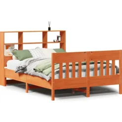 vidaXL Sängar>Sängram utan madrass vaxbrun 140x190 cm massiv furu