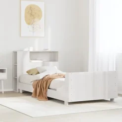 vidaXL Sängar>Sängram utan madrass vit 75x190 cm massiv furu