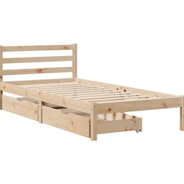 vidaXL Sängar>Sängram utan madrass 75x190 cm massiv furu