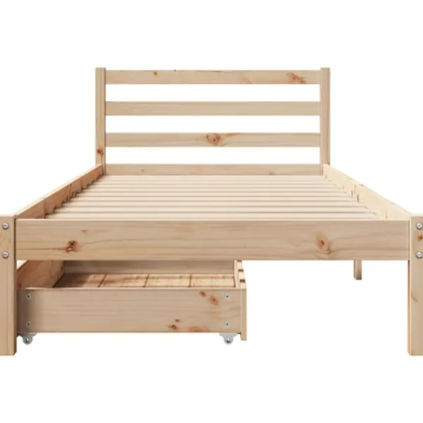 vidaXL Sängar>Sängram utan madrass 75x190 cm massiv furu