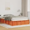 vidaXL Sängar>Sängram Vaxbrun 135 x 190 cm Massiv furu