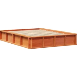 vidaXL Sängar>Sängram Vaxbrun 135 x 190 cm Massiv furu