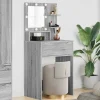 vidaXL Sminkbord>Sängrum Smyckesbord med låda Grå Sonoma 80 x 39,6 x 135 cm