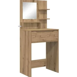 vidaXL Sminkbord>Sängrum Smyckesbord med låda Artisan Ek 80 x 39,6 x 135 cm
