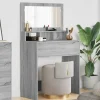 vidaXL Sminkbord>Sängrum Smyckesbord med låda Grå Sonoma 80 x 39,6 x 135 cm