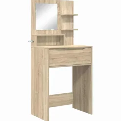 vidaXL Sminkbord>Sängrum Smyckesbord med låda Sonoma-ek 80 x 39,6 x 135 cm