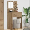 vidaXL Sminkbord>Sängrum Smyckesbord med låda Artisan Ek 80 x 39,6 x 135 cm