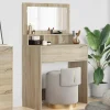 vidaXL Sminkbord>Sängrum Smyckesbord med låda Sonoma-ek 80 x 39,6 x 135 cm