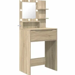 vidaXL Sminkbord>Sängrum Smyckesbord med låda Sonoma-ek 80 x 39,6 x 135 cm