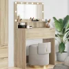 vidaXL Sminkbord>Sängrum Smyckesbord med låda Sonoma-ek 80 x 39,6 x 135 cm