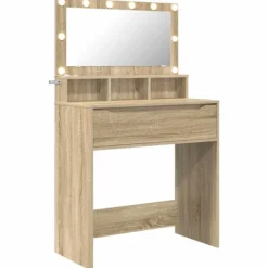 vidaXL Sminkbord>Sängrum Smyckesbord med låda Sonoma-ek 80 x 39,6 x 135 cm