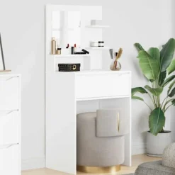vidaXL Sminkbord>Sängrum Smyckesbord Vit 80 x 39,6 x 135 cm Konstruerat trä