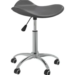 vidaXL Pallar>Snurrbar matstol grå konstläder