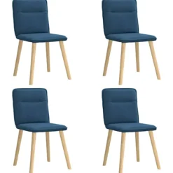 vidaXL Matgrupper>Snurrbara matstolar 4 st blå tyg