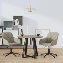 vidaXL Matgrupper>Snurrbara matstolar 2 st ljusgrå sammet