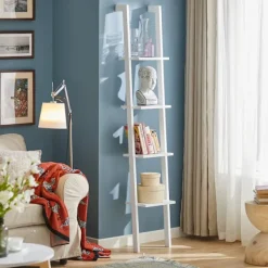 SoBuy Hyllor>Bokhylla med 4 hyllor i vitt 33x23x180cm, modern FRG15-W