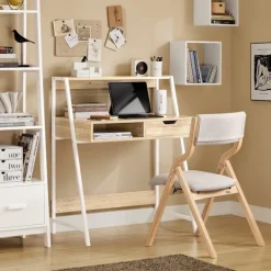 SoBuy Kontorsmöbler>Datorskrivbord med 1 låda i träfärg 80x50x100cm, industriell FWT63-N